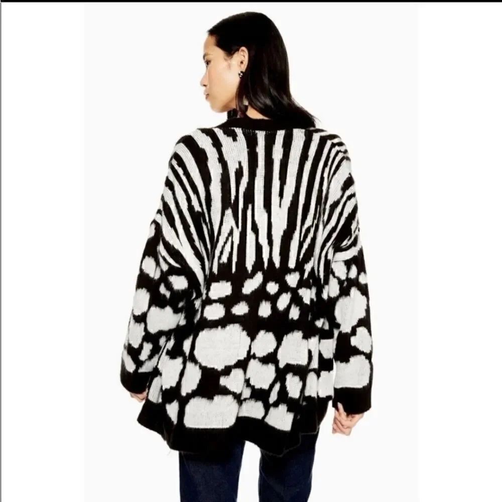 Topshop Zebra Leopard Mix Print Cardigan size 4 - 6 - Picture 2 of 7